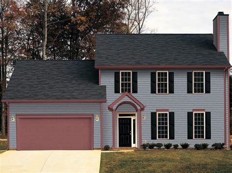 pic of gray house w/ maroon metal roof|modern grey house ideas.